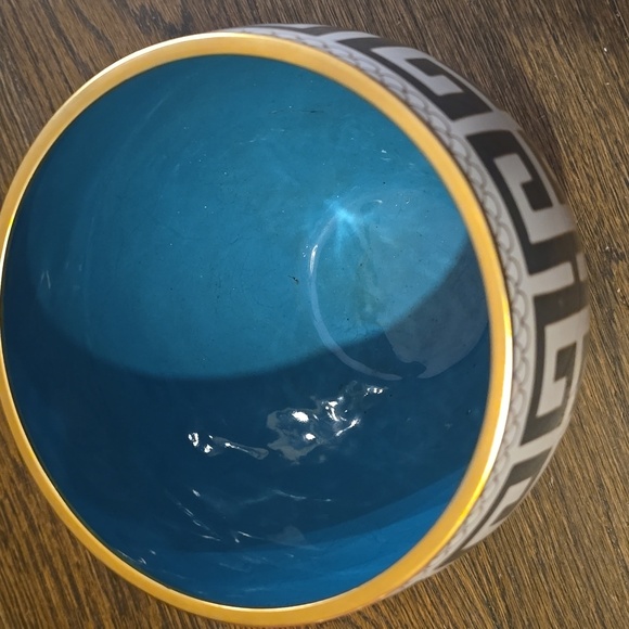 Greek Key Cloisonne Vase, Charcoal, Retail  Price $295.00US, Size Medium - Picture 7 of 12